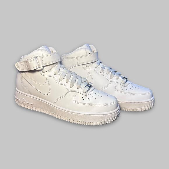 Nike Air Force 1 Mid ’07 Triple White Men’s Sneakers - Size 8 - Picture 1 of 6